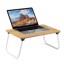 Mesa de colo dobrável, suporte para laptop, bandeja de mesa de cama, madeira ruxury