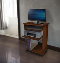 Mesa de Computador 58cm 2 prateleiras CPU Monitor Impressora (corrediças telescópicas) Amêndoa - Bella Vercelli