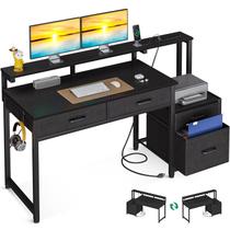 Mesa de computador AODK de 48" com 4 gavetas e tomada elétrica Mesa de computador AODK de 48" com 4 gavetas e tomada elétrica