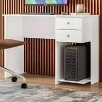 Mesa de computador branca home office com 2 gavetas nicho para cpu estudo - NoBrand