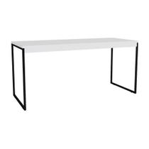Mesa de Computador Branco Escrivaninha Industrial Pé De Ferro Diretor 120cm