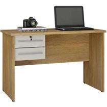 Mesa de Computador Byte Escrivaninha 2 Gavetas Valdemóveis Cor Cinamomo Off White