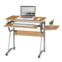 Mesa de computador compacta Techni Mobili com prateleira lateral e painel de teclado, Cherry, 43" x 19,5” x 30" Mesa de computador compacta Techni Mobili com prateleira lateral e painel de teclado, Cherry, 43" x 19,5” x 30"