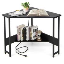 Mesa de computador de canto COSTWAY com portas USB e tomada Mesa de computador de canto COSTWAY com portas USB e tomada
