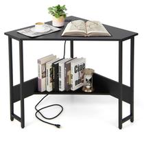 Mesa de Computador de Canto COSTWAY com Portas USB e Tomada