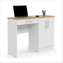 Mesa de Computador Escrivaninha Com Organizador Space Branco com Cinamomo - Patrimar Móveis