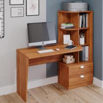 Mesa de Computador Escrivaninha Escritório com prateleiras 2 Gavetas