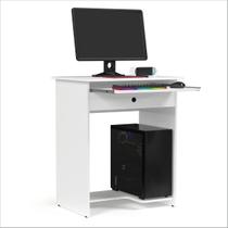 Mesa de Computador Prática Com 1 Gaveta Branco - EJ Móveis
