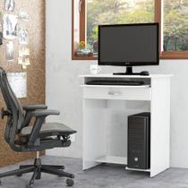 Mesa de Computador Prática com Gaveta - Branco - Ej - EJ Móveis