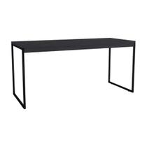 Mesa de Computador Preto Escrivaninha Industrial Pé De Ferro Diretor 120cm