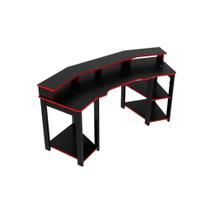 Mesa de Computador Solteiro Gamer ME4167 Preto/Vermelho - Tecno Mobili