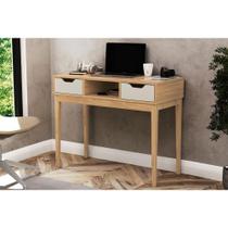 Mesa de Computador Solteiro MB 1099 c/ 2 Gavetas Mel/Off White - Movelbento