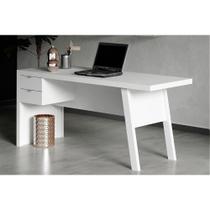 Mesa de Computador Solteiro ME4122 c/ 2 Gavetas Branco - Tecno Mobili