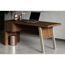 Mesa de Computador Solteiro ME4122 c/ 2 Gavetas Nogal/FendiOff - Tecno Mobili