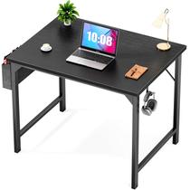 Mesa de computador Sweetcrispy Small Office 81 cm com armazenamento preto
