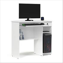 Mesa de Computador Viena Com 1 Gaveta e Nicho Branco - EJ Móveis Mesa de Computador Viena Com 1 Gaveta e Nicho Branco - EJ Móveis