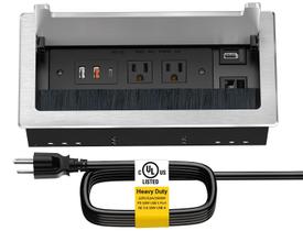 Mesa de Conferência Power Hub Kungfuking com HDMI, RJ45 e USB - Certificação UL