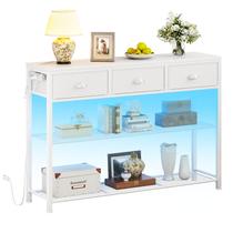 Mesa de console Furologee com 3 gavetas 98cm com luzes brancas