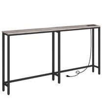 Mesa de console HOOBRO 63 Narrow com estação de carregamento Greige Mesa de console HOOBRO 63 Narrow com estação de carregamento Greige