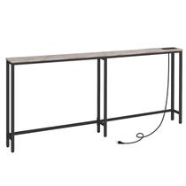 Mesa de console HOOBRO 70.9 Narrow com estação de carregamento Greige