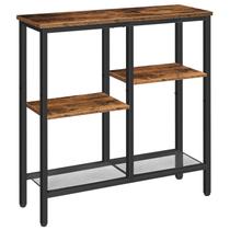 Mesa de console HOOBRO Narrow Industrial Rústica Marrom de 4 camadas