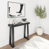 Mesa de console Plank+Beam em madeira maciça de 36 cm com prateleira preta