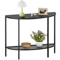 Mesa de console SAYGOER Black Half Moon 2 níveis com armazenamento