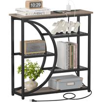 Mesa de console Snughome Entryway com estação de carregamento cinza Mesa de console Snughome Entryway com estação de carregamento cinza
