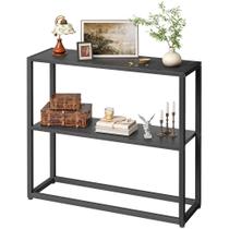 Mesa de console TIQLAB Small Entryway 75 cm com prateleiras pretas