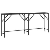 Mesa de console vidaXL projetada em madeira com estrutura metálica preta Mesa de console vidaXL projetada em madeira com estrutura metálica preta