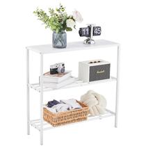 Mesa de console Wimarsbon 29.5 Estreita de 3 camadas com prateleiras brancas