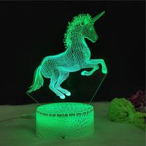Mesa de controle remoto 3D Lamp Creative Unicorn USB Touch
