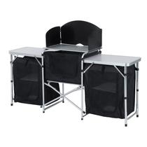 Mesa de cozinha de acampamento Outsunny Aluminium Portable Cook Station