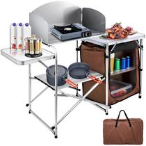 Mesa de cozinha de acampamento VEVOR de alumínio portátil dobrável marrom