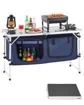 Mesa de cozinha de acampamento VEVOR Folding Outdoor Cooking Blue