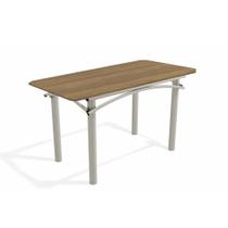 Mesa de Cozinha Elba c/ Tampo 1,60cm Niquel/Nogueira - Kappesberg Mesa de Cozinha Elba c/ Tampo 1,60cm Niquel/Nogueira - Kappesberg