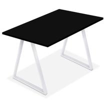 Mesa de Cozinha Jantar Escritório Home Office Mirage Tampo 100cm x 60cm - Branca Preta