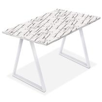 Mesa de Cozinha Jantar Escritório Home Office Mirage Tampo 100cm x 60cm - Branca Vulcano