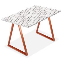 Mesa de Cozinha Jantar Escritório Home Office Mirage Tampo 100cm x 60cm - Cobre Vulcano