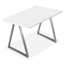 Mesa de Cozinha Jantar Escritório Home Office Mirage Tampo 100cm x 60cm - Prata Branca