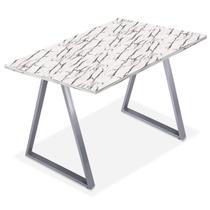 Mesa de Cozinha Jantar Escritório Home Office Mirage Tampo 100cm x 60cm - Prata Vulcano