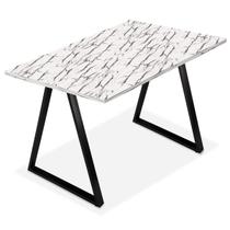 Mesa de Cozinha Jantar Escritório Home Office Mirage Tampo 100cm x 60cm - Preta Vulcano