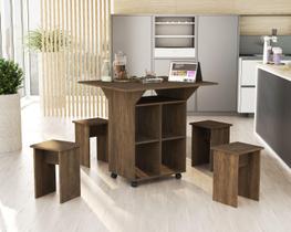 Mesa de Cozinha Multifuncional com Bancos 100%MDF Annie