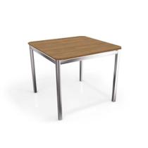 Mesa de Cozinha Reno c/ Tampo 90cm Cromada/Nogueira - Kappesberg