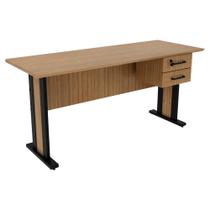 Mesa de Escritorio 2 Gavetas e Chave 160 cm ME4193 Tecno Mobili Mesa de Escritorio 2 Gavetas e Chave 160 cm ME4193 Tecno Mobili