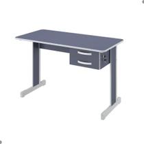 Mesa de Escritório Azul Escrivaninha com 2 Gavetas Boston Mesa de Escritório Azul Escrivaninha com 2 Gavetas Boston