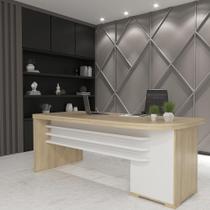 Mesa de Escritório Bristol Carvalho Branco