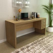 Mesa de Escritório com 3 Gavetas 155x74 Cm ME4113 Amêndoa