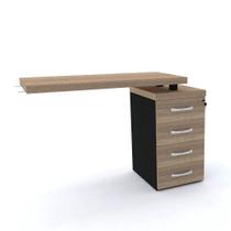 Mesa de Escritório Complemento 104 x 45 cm Pé Gaveteiro 4 Gavetas PE40 em MDP Cor Noce Naturalle Mesa de Escritório Complemento 104 x 45 cm Pé Gaveteiro 4 Gavetas PE40 em MDP Cor Noce Naturalle