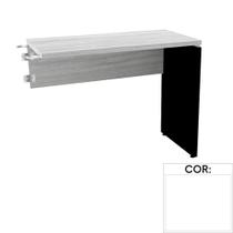 Mesa de Escritório Complemento 90 x 45 cm Pé Painel PE25 em MDP Branca com Base Branca Mesa de Escritório Complemento 90 x 45 cm Pé Painel PE25 em MDP Branca com Base Branca